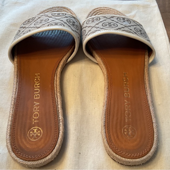 Tory Burch T Monogram Espadrille Slides - Picture 5 of 8